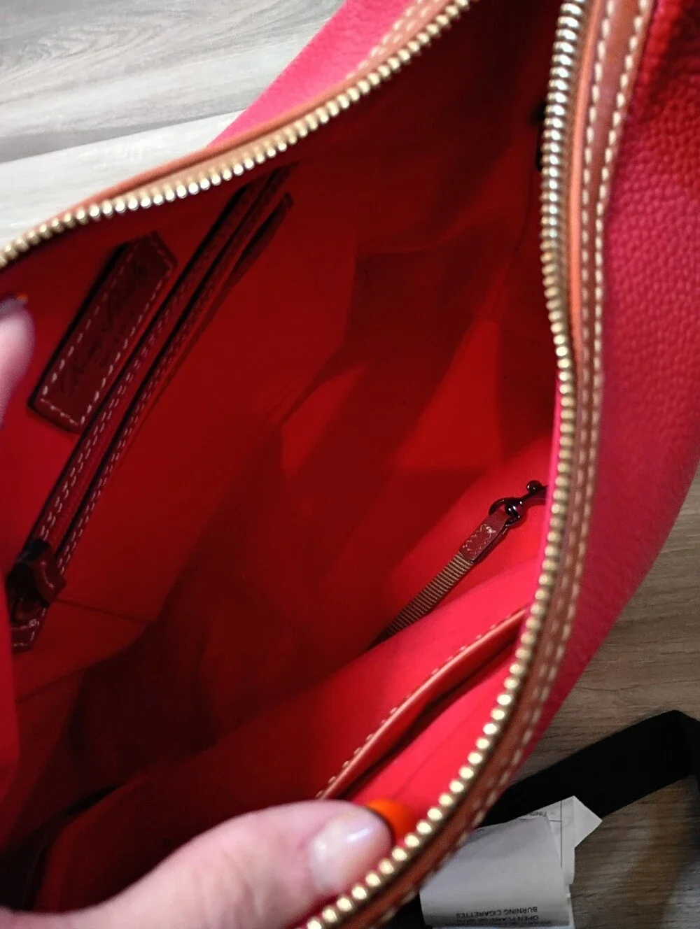 Dooney & Bourke Pebble Grain Paige Sac Red Hobo Tassel Structured Shoulder Bag